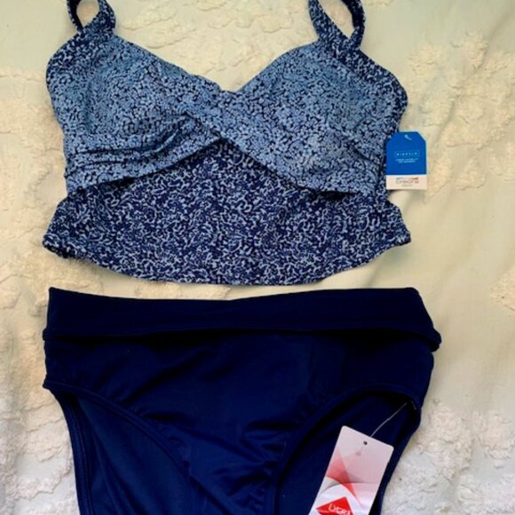 NWT LANDS END 2PC TANKINI TOP AND TUGLESS BOTTOMS - Picture 1 of 8